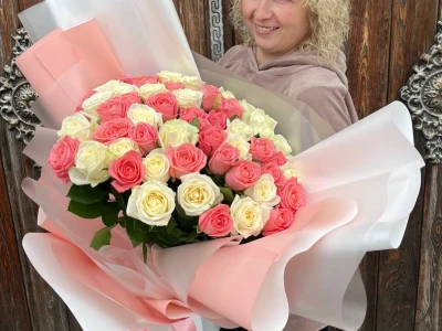 Букет из 51 розы «Нежное облако»