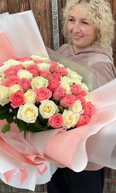 Букет из 51 розы «Нежное облако»