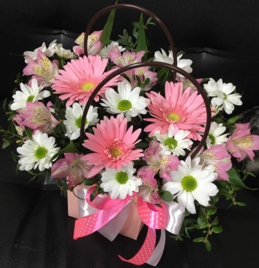 Композиция в сумочке «Розовое настроение»