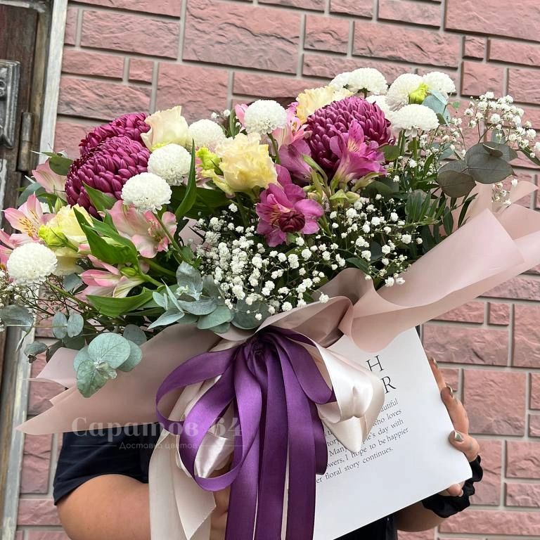 Цветы в коробке &laquo;Сиреневые тона&raquo;