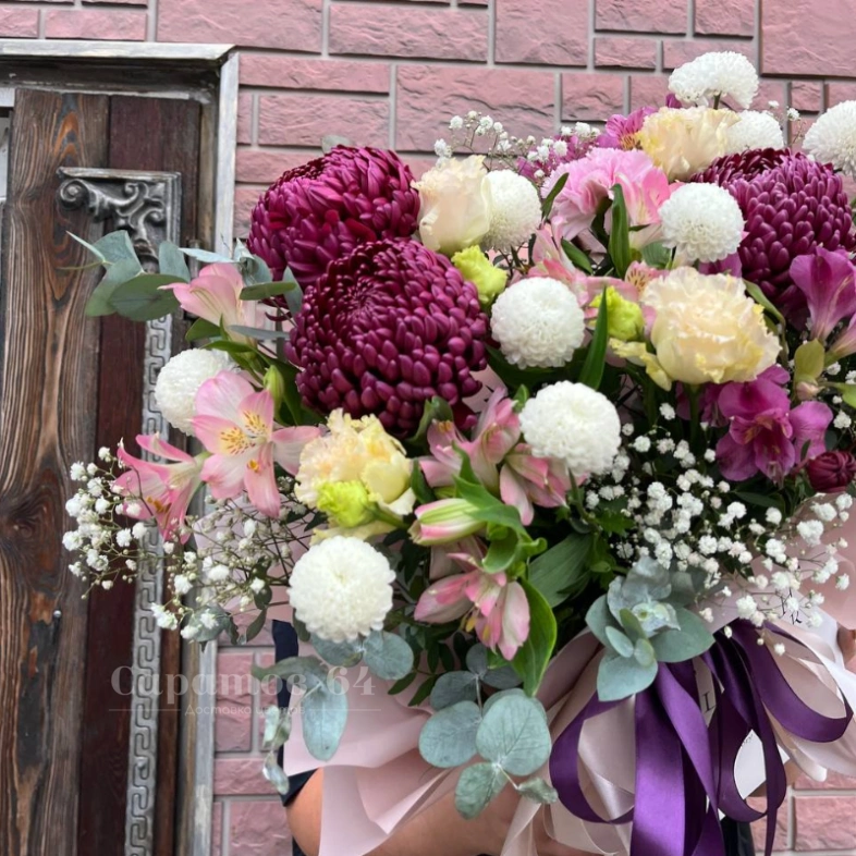 Цветы в коробке &laquo;Сиреневые тона&raquo;