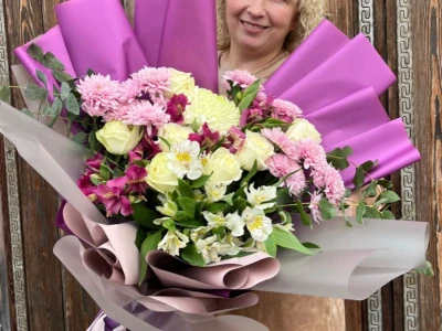 Сборный букет «лавандовый раф»