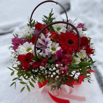 Цветы в сумочке «яблочко наливное»