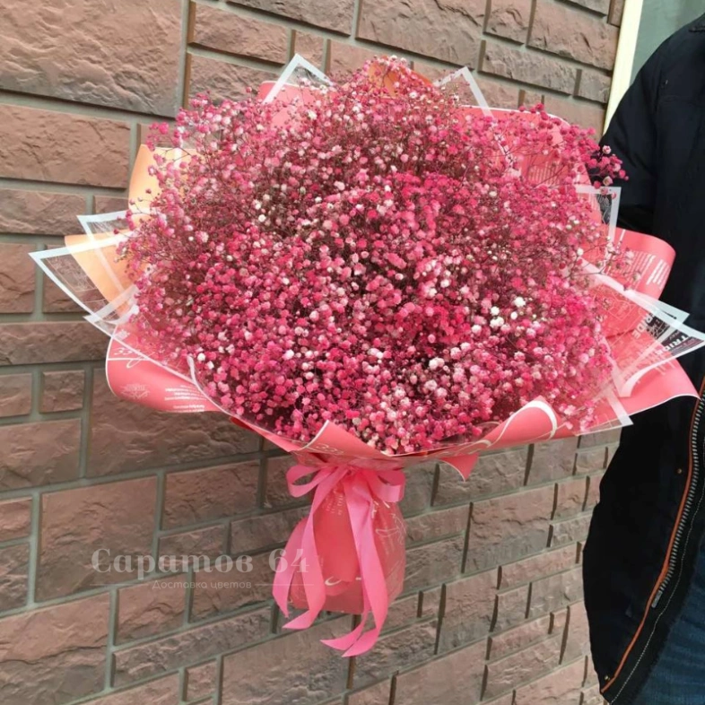 Букет из гипсофилы &laquo;рассветное отражение&raquo;