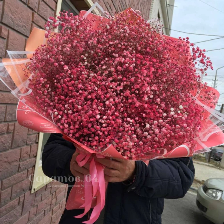 Букет из гипсофилы &laquo;рассветное отражение&raquo;