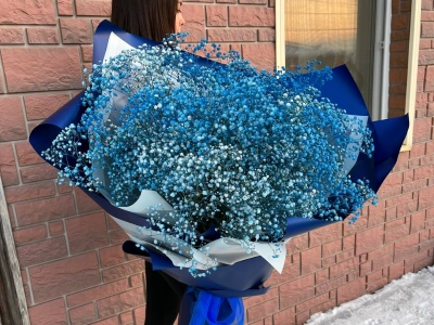 Монобукет из гипсофилы «морская волна»