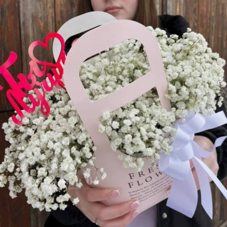 Гипсофила в картонной сумочке