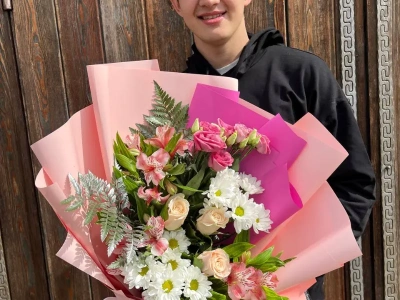 Букет микс с папоротником