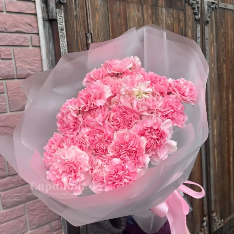Букет 19 розовых диантусов